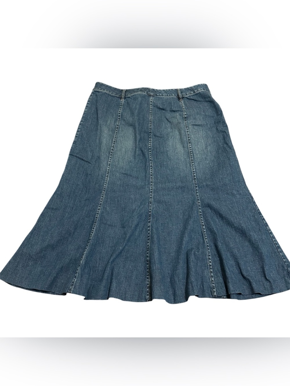 Ralph Lauren Blue Y2K Denim A-Line Panel Skirt Size 12 - Picture 2 of 6